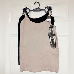 Kathy Ireland Layering Tank Set - Black & Taupe